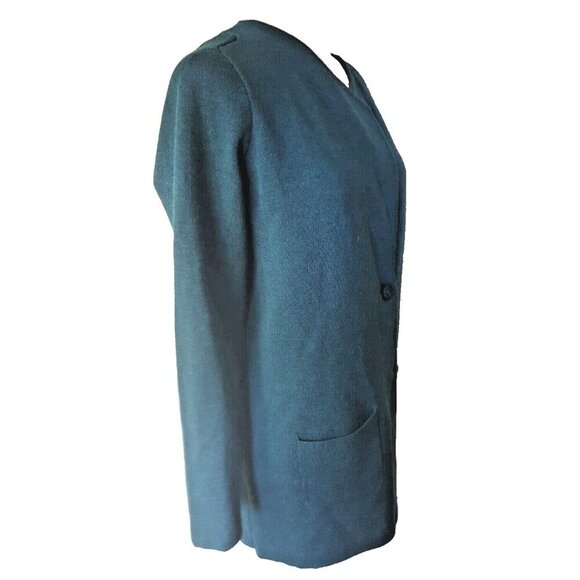 Catherine Malandrino teal boxy sweater cardigan blazer jacket XL - Picture 9 of 12
